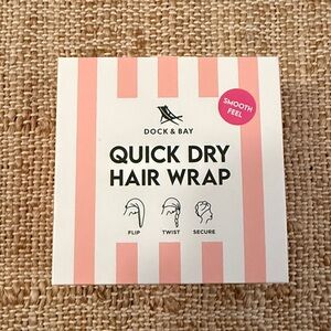 NEW Dock & Bay Pink and White Stripe Quick Dry Hair Wrap NIB